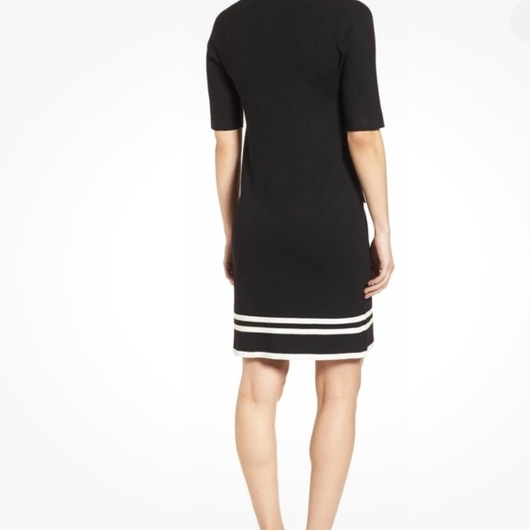 Anne Klein Black Dress with White Stripes Size L - Picture 2 of 16